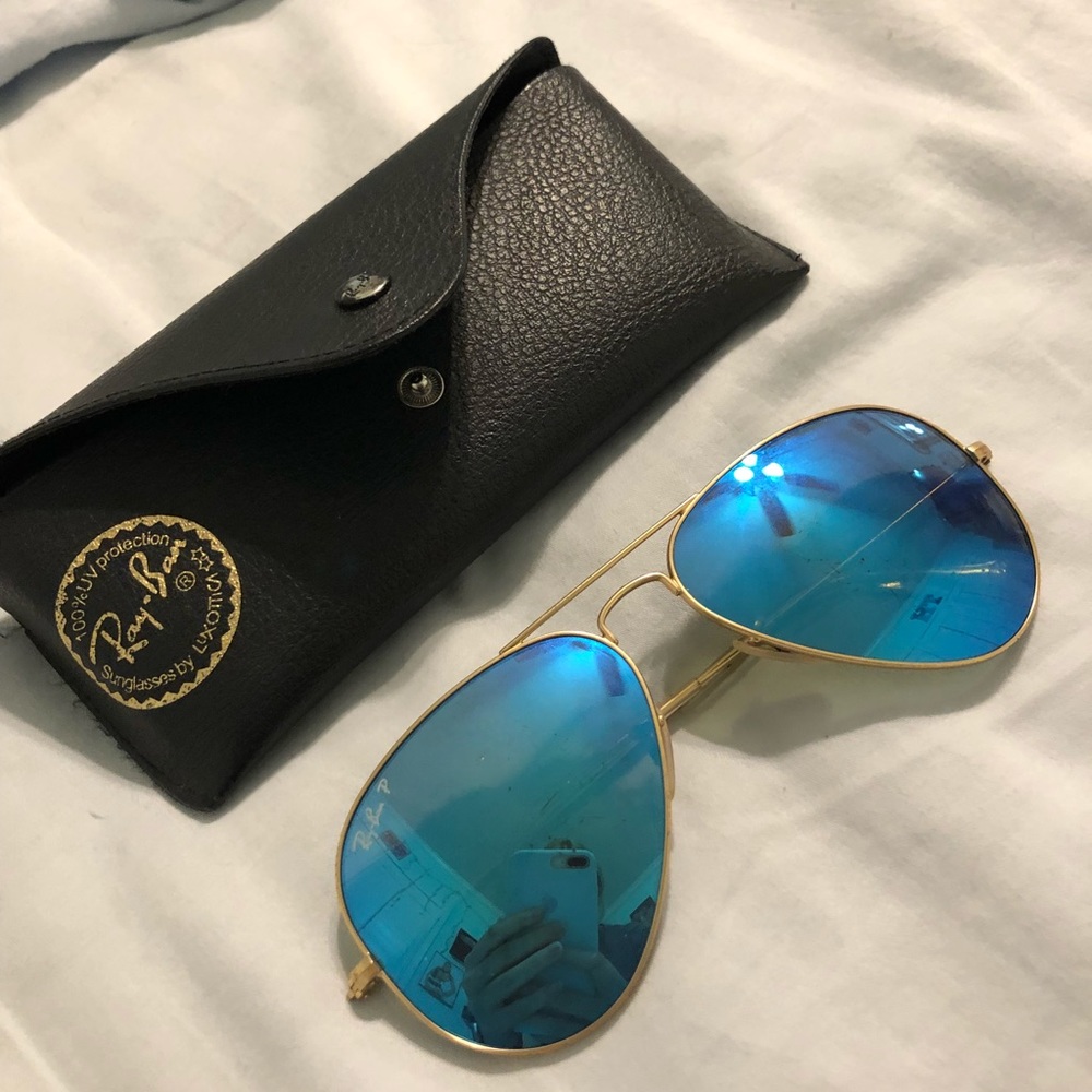 Ray-Ban Sunglass Aviators - Blue - Polarized